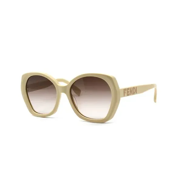 NEW! FENDI FE40112I 57F BEIGE BROWN GRADIENT AUTHENTIC SUNGLASSES - Picture 1 of 12